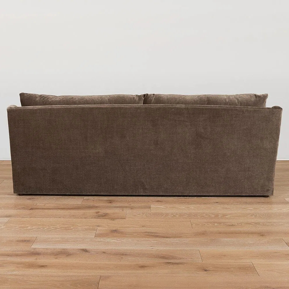 Canapé en peluche couleur chocolat