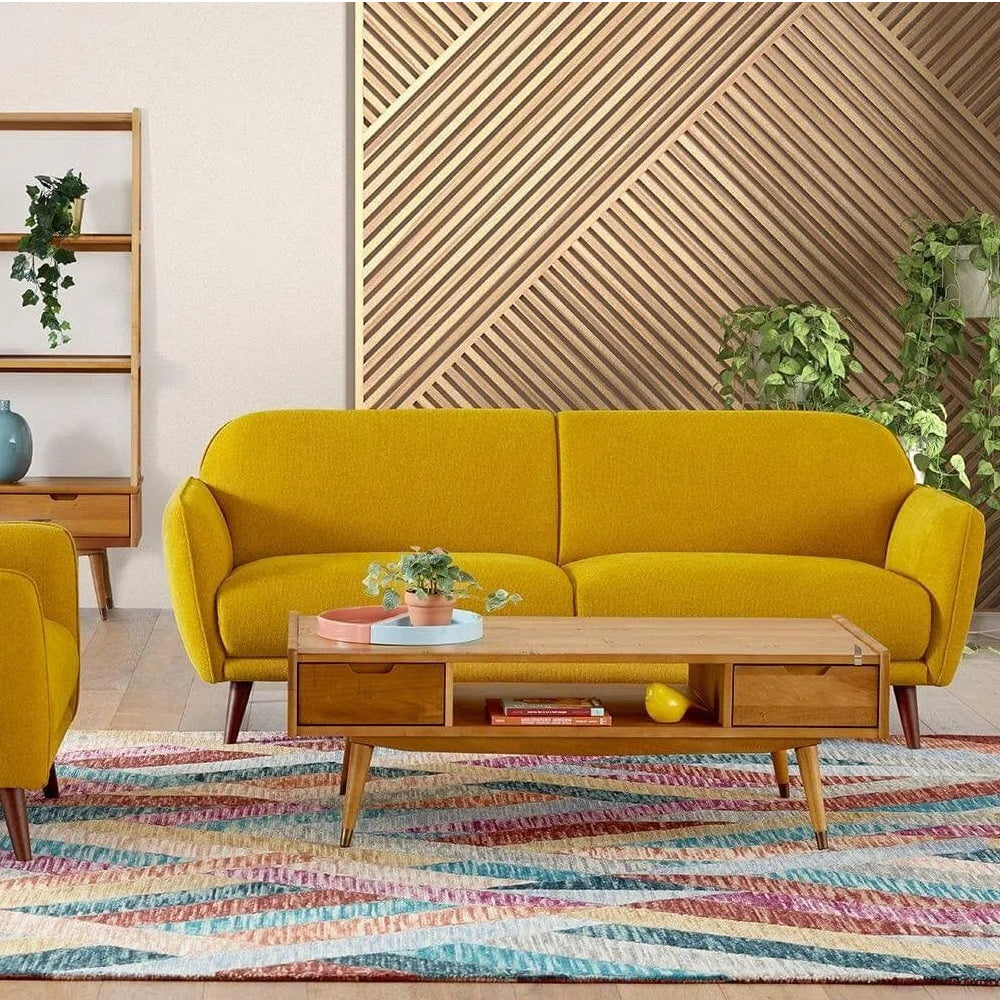Canapé soleil jaune moelleux et doux