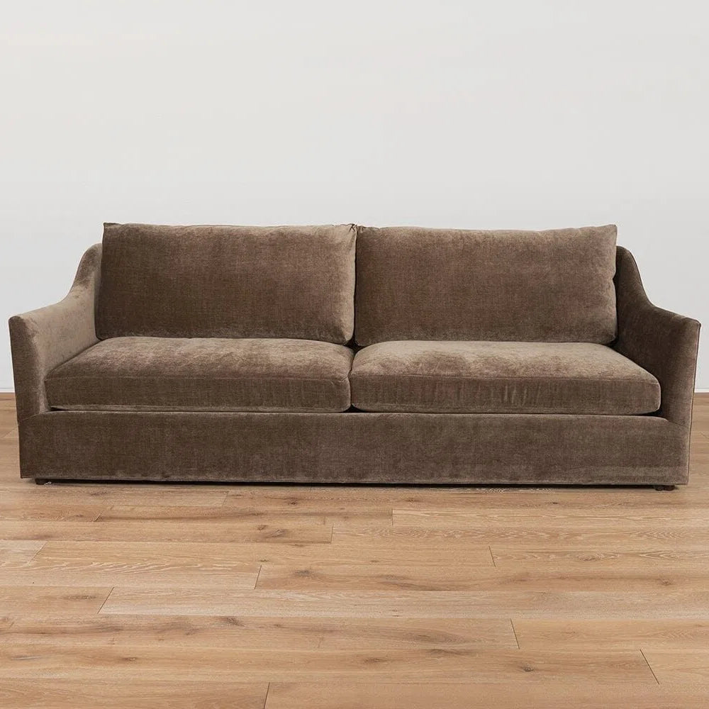 Canapé en peluche couleur chocolat