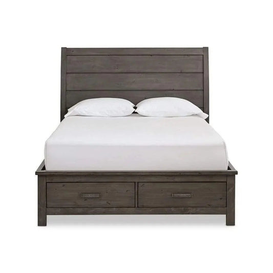 Lit en bois avec placards intégrés