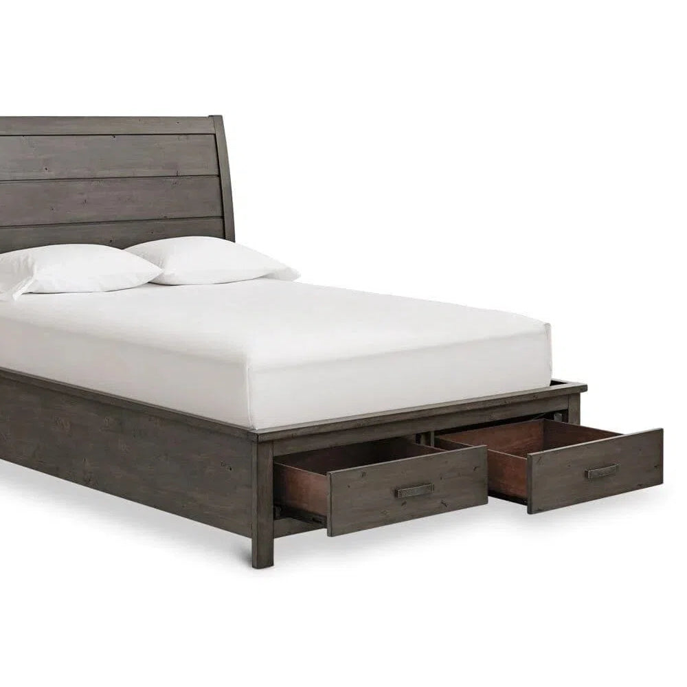 Lit en bois avec placards intégrés