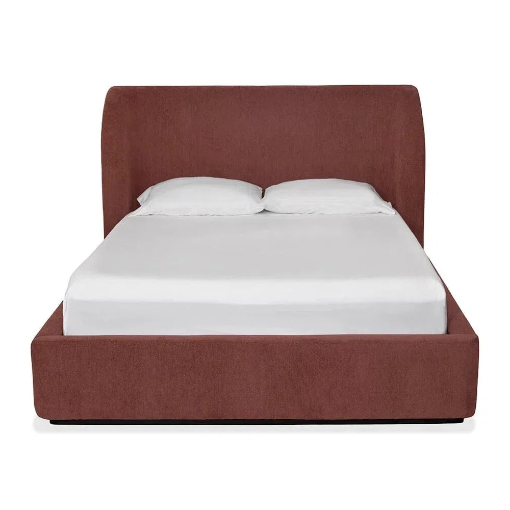 Lit recouvert de velours caramel